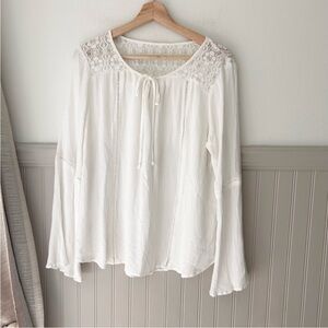 Charming Charlie Ivory Lace Blouse size large